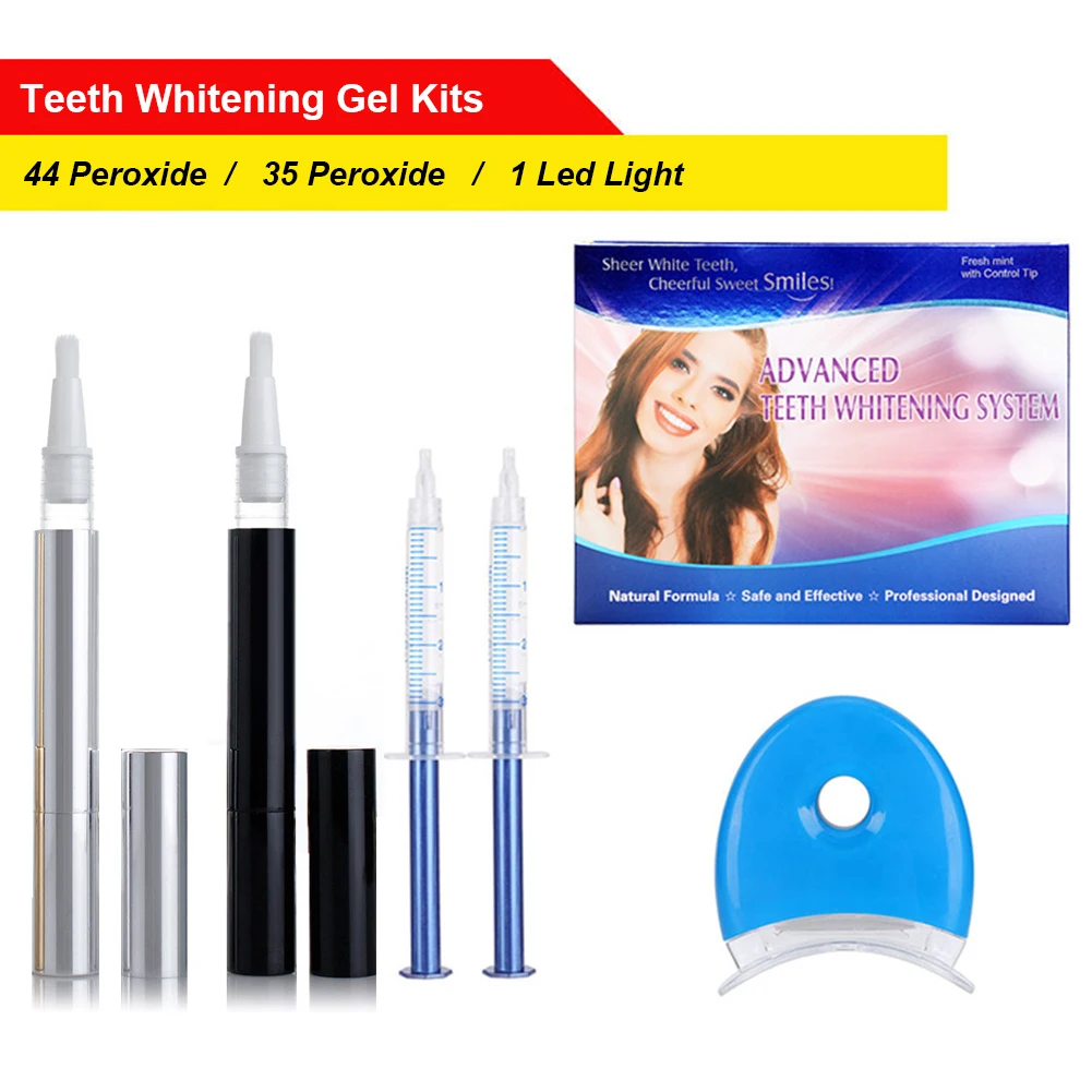 3ml Dental Teeth Whitening Gel Syringe 35% 44% Carbamide Peroxide Mini LED Tooth Bleach Cold Blue Light Oral Hygiene Care Supply