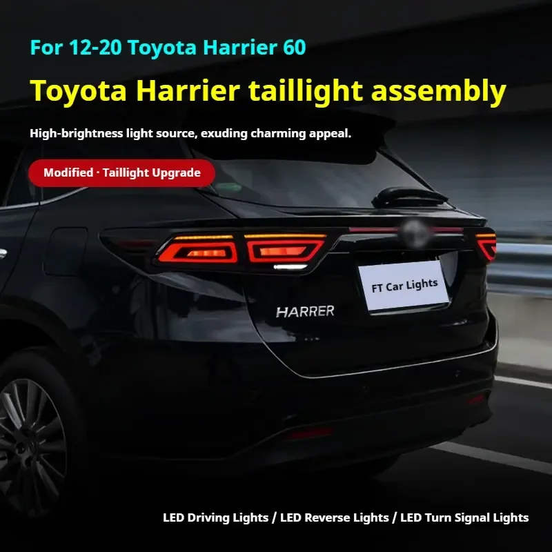 Fanale posteriore a LED per Toyota Harrier 60 2012-2020 DRL Indicatori di direzione dinamici Accessori auto - immagine 6