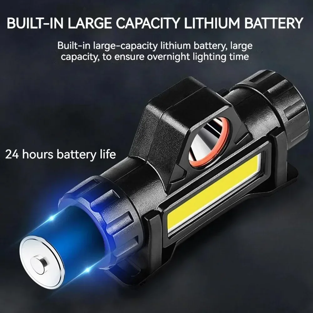 Outdoor Portable mini Powerful LED XPE + COB USB Rechargeable Headlamp with Built-in Battery Waterproof Head Torch Head Lamp head flashlight cob headlamp