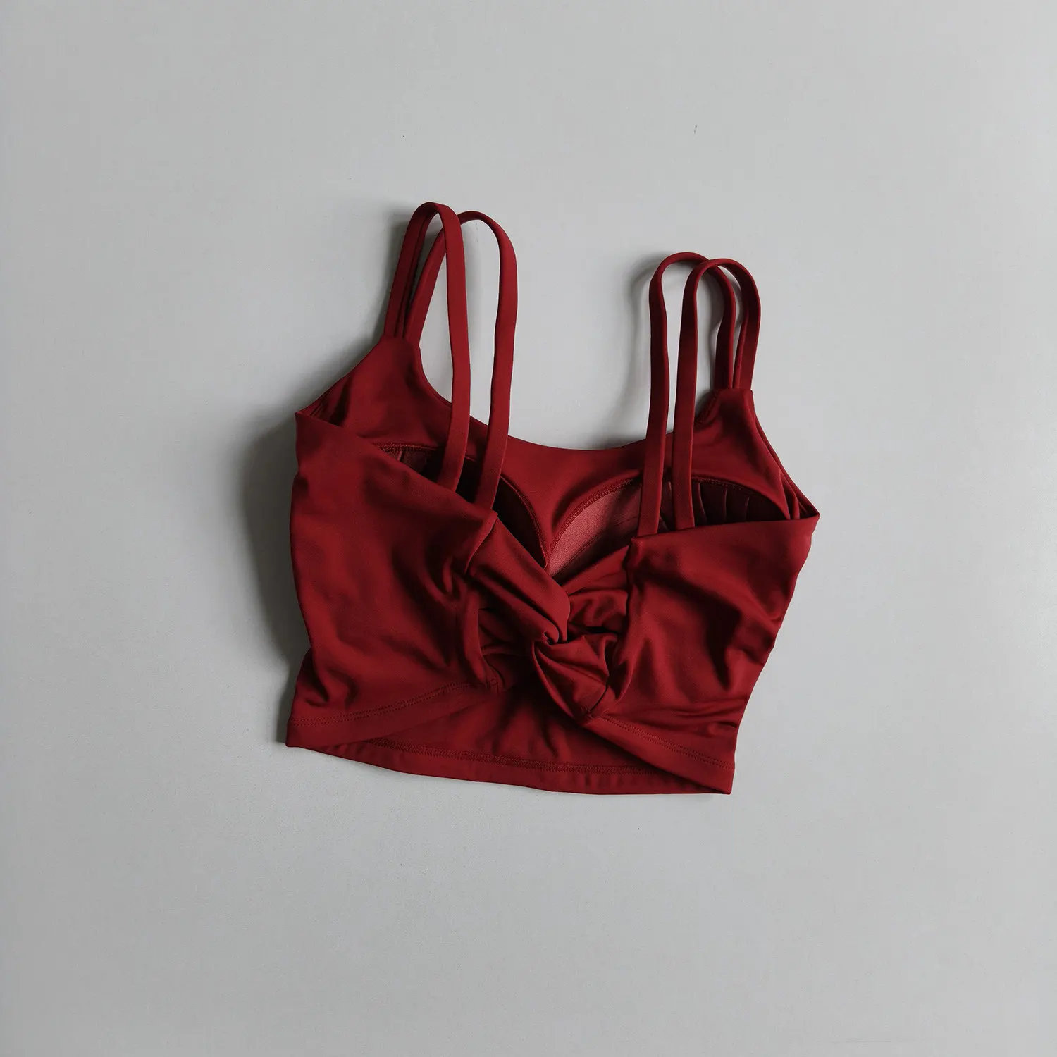 Women's Sexy Push-Up Fitness Sports Bra with Knotted Back Design