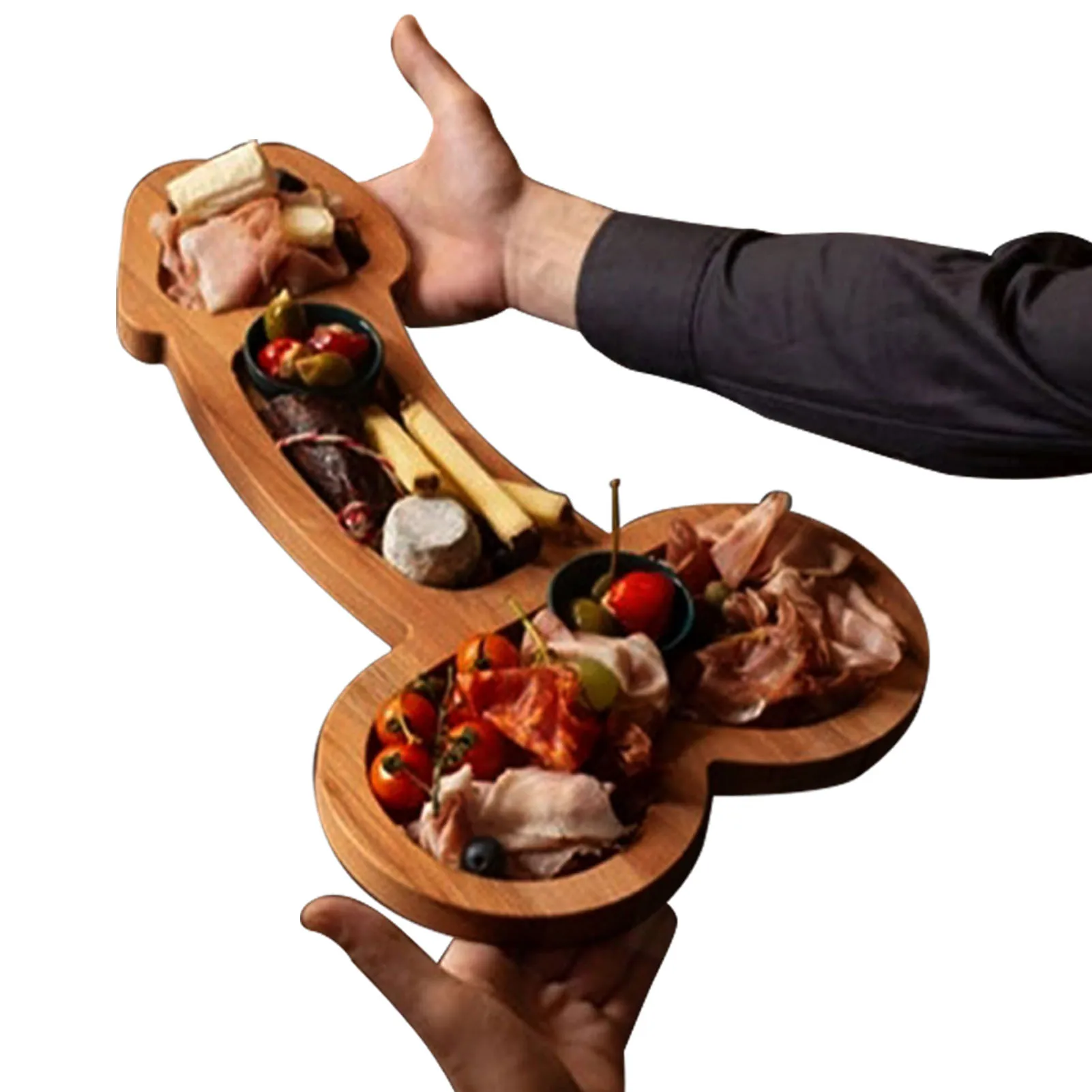 Wood Aperitif Board Cheese Charcuterie Board Snacks Cakes Charcuterie Tray Unique Solid Novelty Dick-shaped