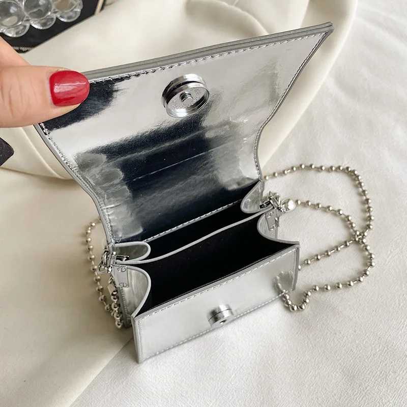 Mini Crossbody Bag 2023 Premium Texture Bright Niche Unique Design Chain bags High quality  pearl Women Simple Trend Sweet Girl