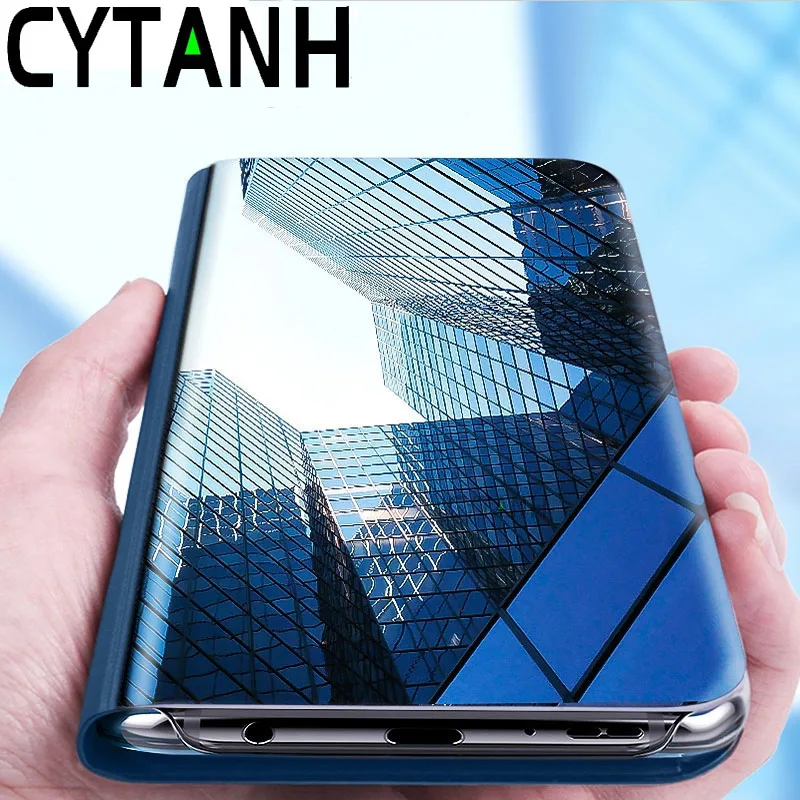 Чехол-книжка для Oneplus 7 Pro CYTANH кожаный чехол с зеркальной поверхностью защитный 360