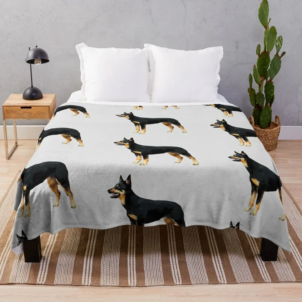 

Kelpie- Australian Black and Tan Kelpie Throw Blanket Furry Plaid Decorative Beds heavy to sleep warm for winter Blankets