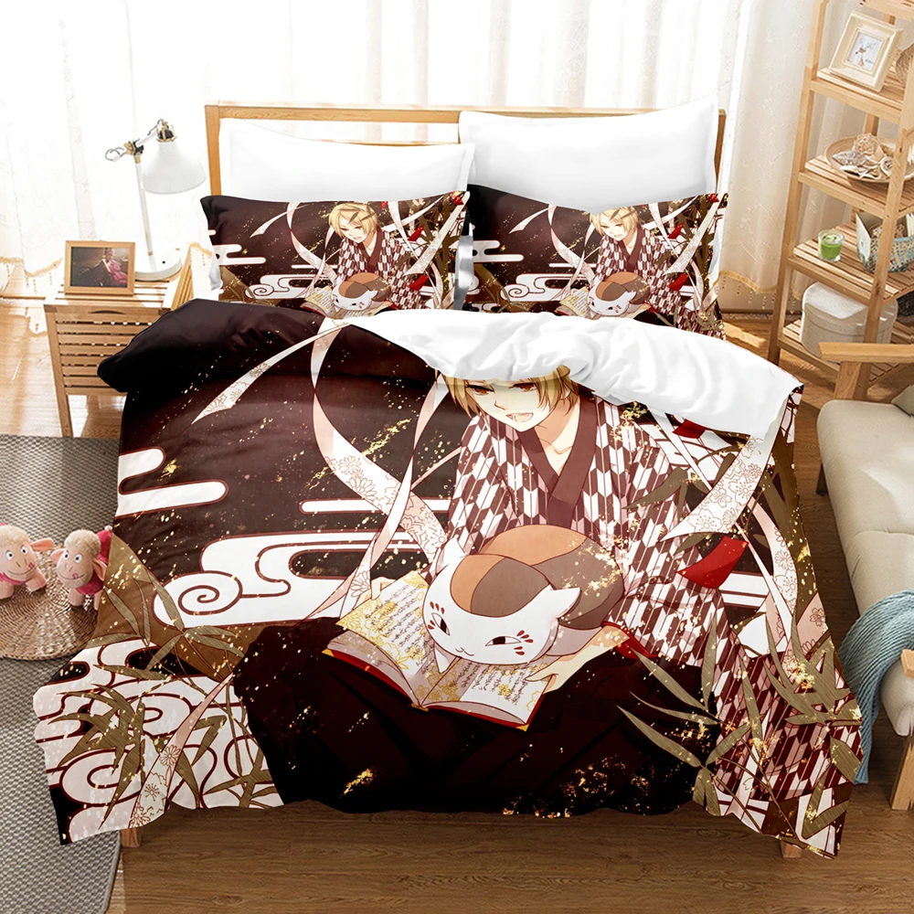 Natsume Buch der Freunde Anime 3D Bettbezug Bettwäsche Set Polyester Kissenbezüge Quilt Abdeckung Wohnkultur Geschenk Twin König königin – Detail 16