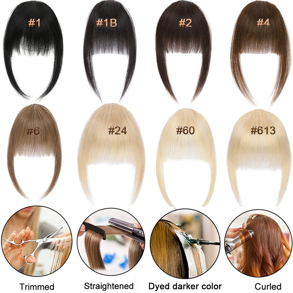 Clip-in Bangs Real Human Hair For Extensions 9g human hair bangs