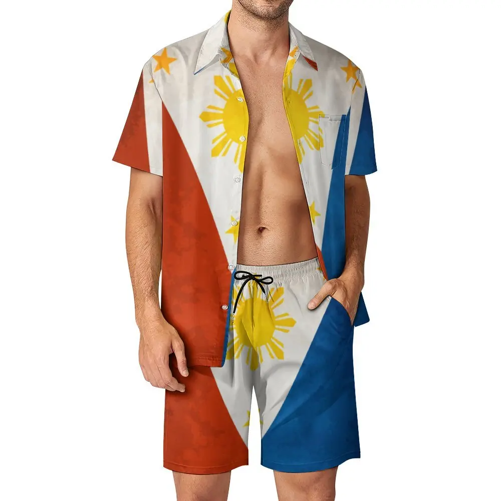 

Филиппинский флаг, Национальный флаг Филиппин, Филиппинский флаг, Мужской пляжный костюм, костюм из 2 предметов, высококачественный уникальный костюм