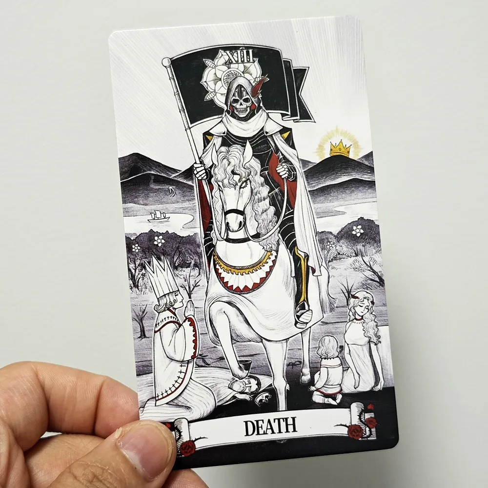 Secret Mirror Tarot 12*7cm Feminine Art Tarot In Rich Symbolism with Monochrome Realm:Black, White, Red, Gold- with Guidebook 5