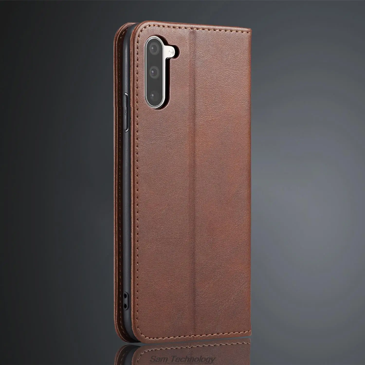 Premium Magnetic Leather Wallet Case - Flip Cover Holster for Samsung Galaxy Note 10