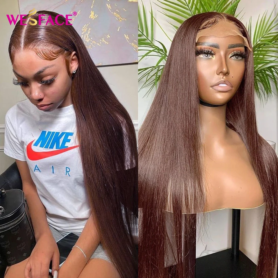 

Парик 13x 4 на сетке спереди, прямые парики из коричневых человеческих волос, парики блонд шоколадного цвета #4, бразильский парик из человеческих волос для черных женщин, волосы без повреждений