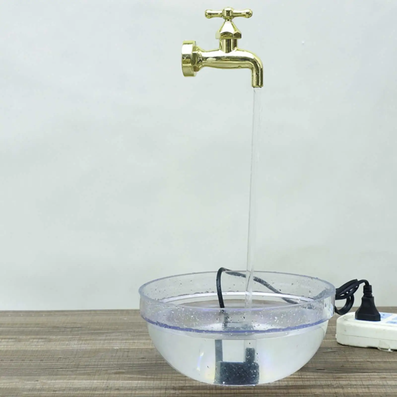 Floating Tap Water Fountain Invisible Flowing Spout Watering Can Fountain with Wire and Pipe Tabletop Fountain for Yard Pools