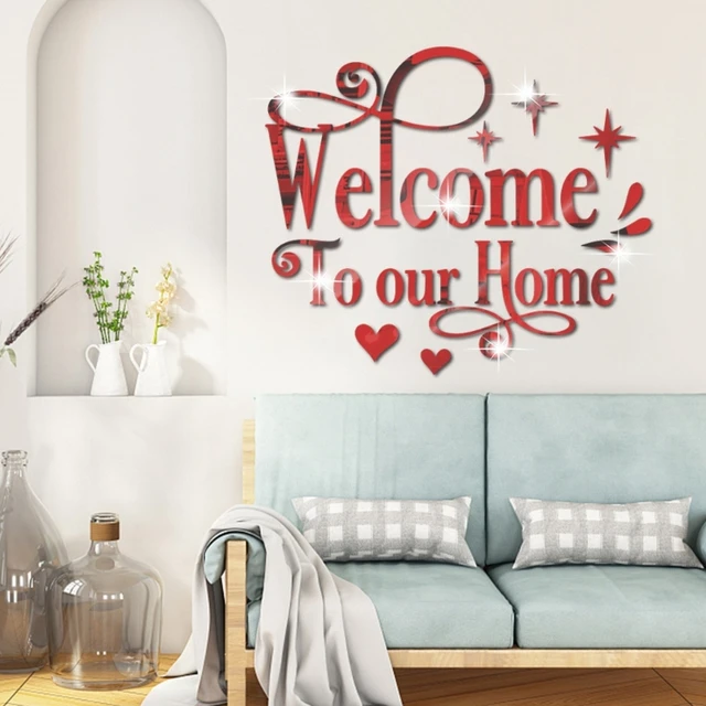 Fali Matricák Üdvözöljük Otthoni Levéljelzőinkben Diy Tükör Akril Háttérképek Művészeti Falfestmények Dekorációk - Image 2