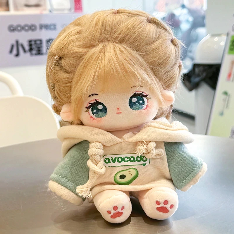 

20cm Anime Plushies Idol Doll Clothes Outfit Accessories Avocado Hoodie Overalls Set Girls Toy for Kids Birthday Collection Gift