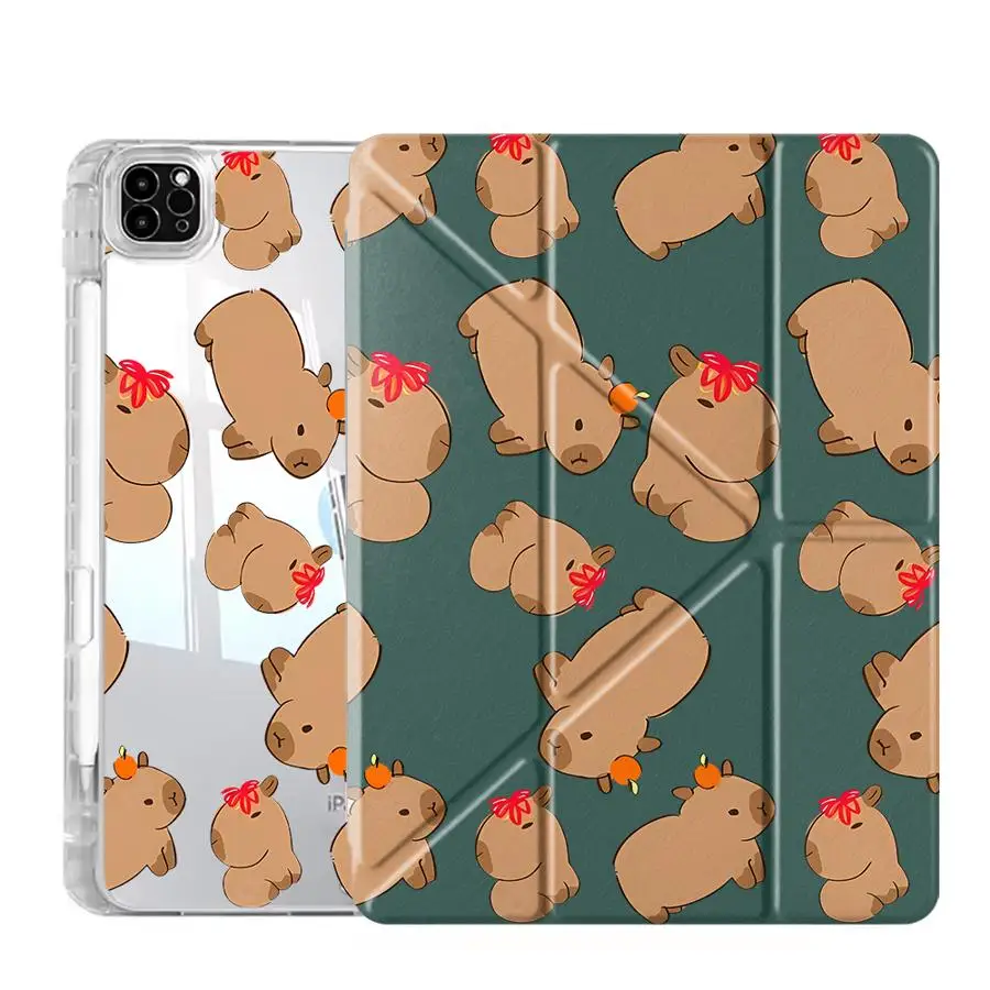 Capybara Love Y-Fold Tablet Case with Stand and Holder