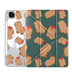 Capybara Love Y - Fold Tablet Case with Stand and Holder - iPad 11th 2025 A16 (Mix05)