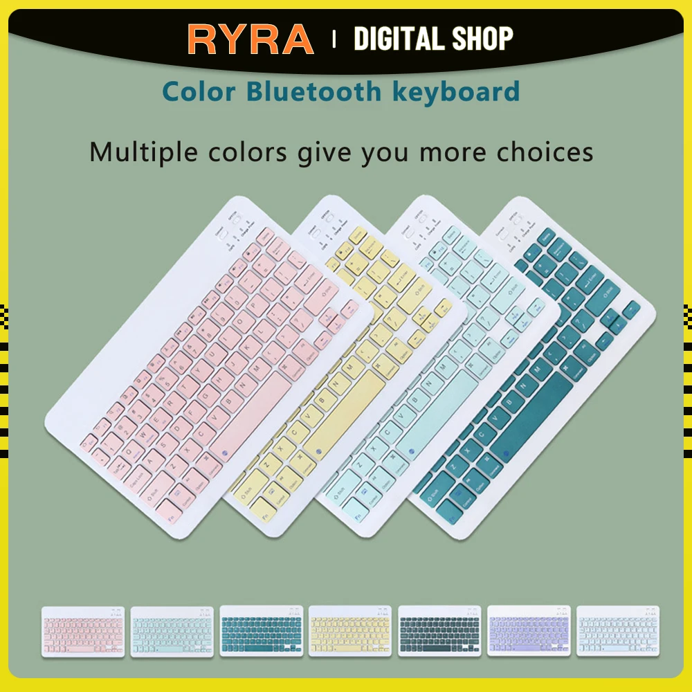 

RYRA Mini Macarone Bluetooth Keyboard Wireless Keyboard Rechargeable For Phone Tablet Keyboard For Android IOS Windows 10 Inches