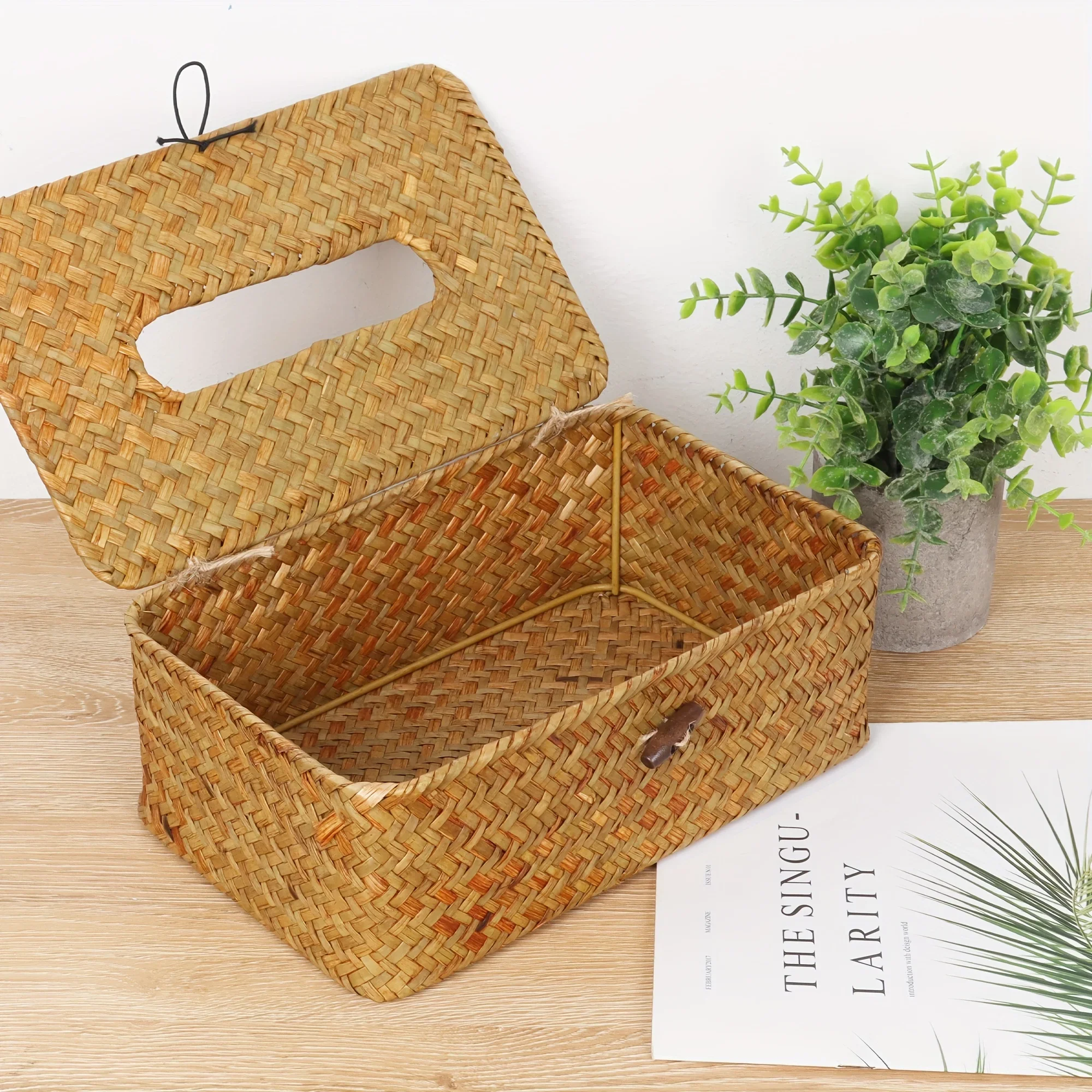 1pc Simple Tissue Box, Napkin Dispenser Container, Tissue Holder With Cover, Tissue Storage Box For Bathroom Living Room Bedroom 3