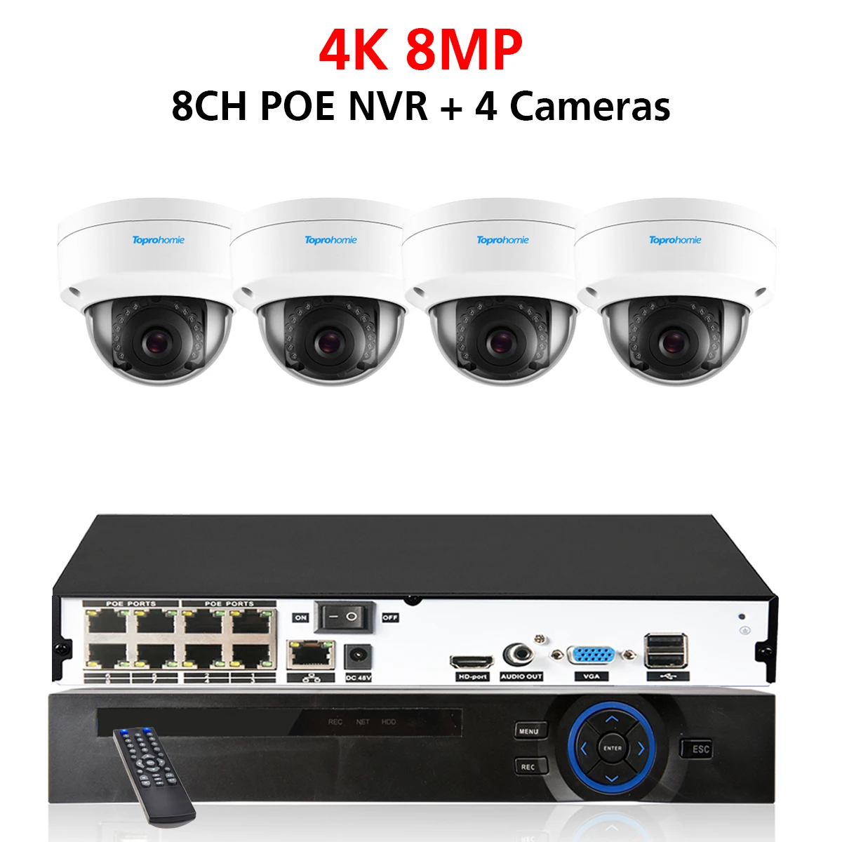 8 NVR x 4PCS 8MP