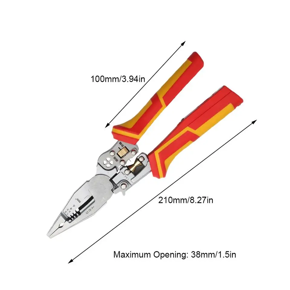 Pinza Spelafili Multifunzione 9 In 1 | Con Tester Di Tensione E Amperometro | Per Elettricisti E Fai-da-te - Foto 4