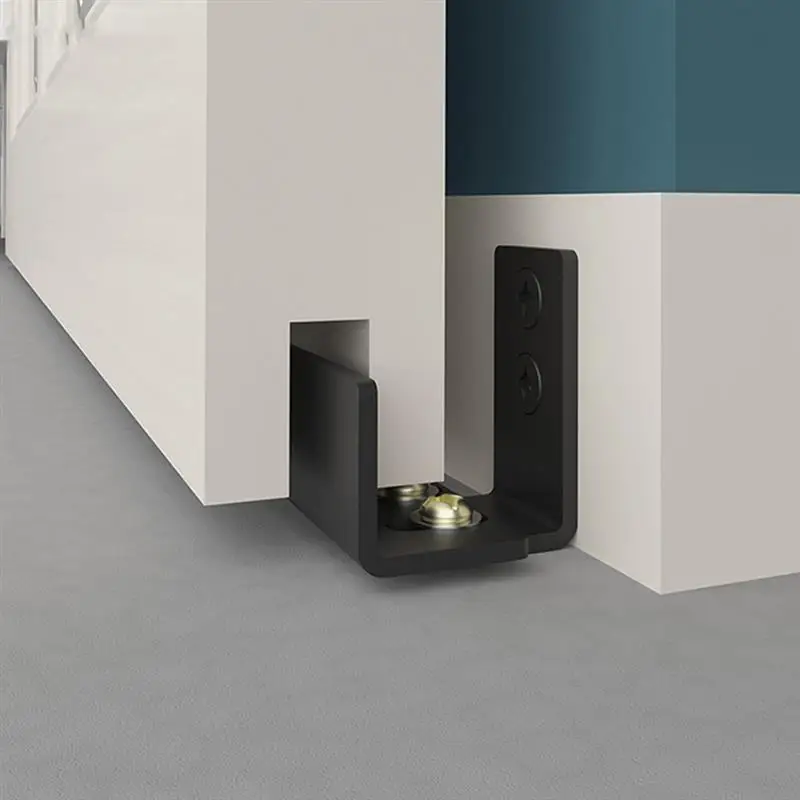 Carbon Steel Floor Guide Wall Mount Door Stopper Swing Preventor Sliding Doors Accessories Barn Door Bottom Guide Hardware