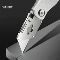 Metal Stainless Steel Folding Box Cutter Knife Self-Locking Design Sharp unboxing knife couteau pliant Art Supplies Stationery 4