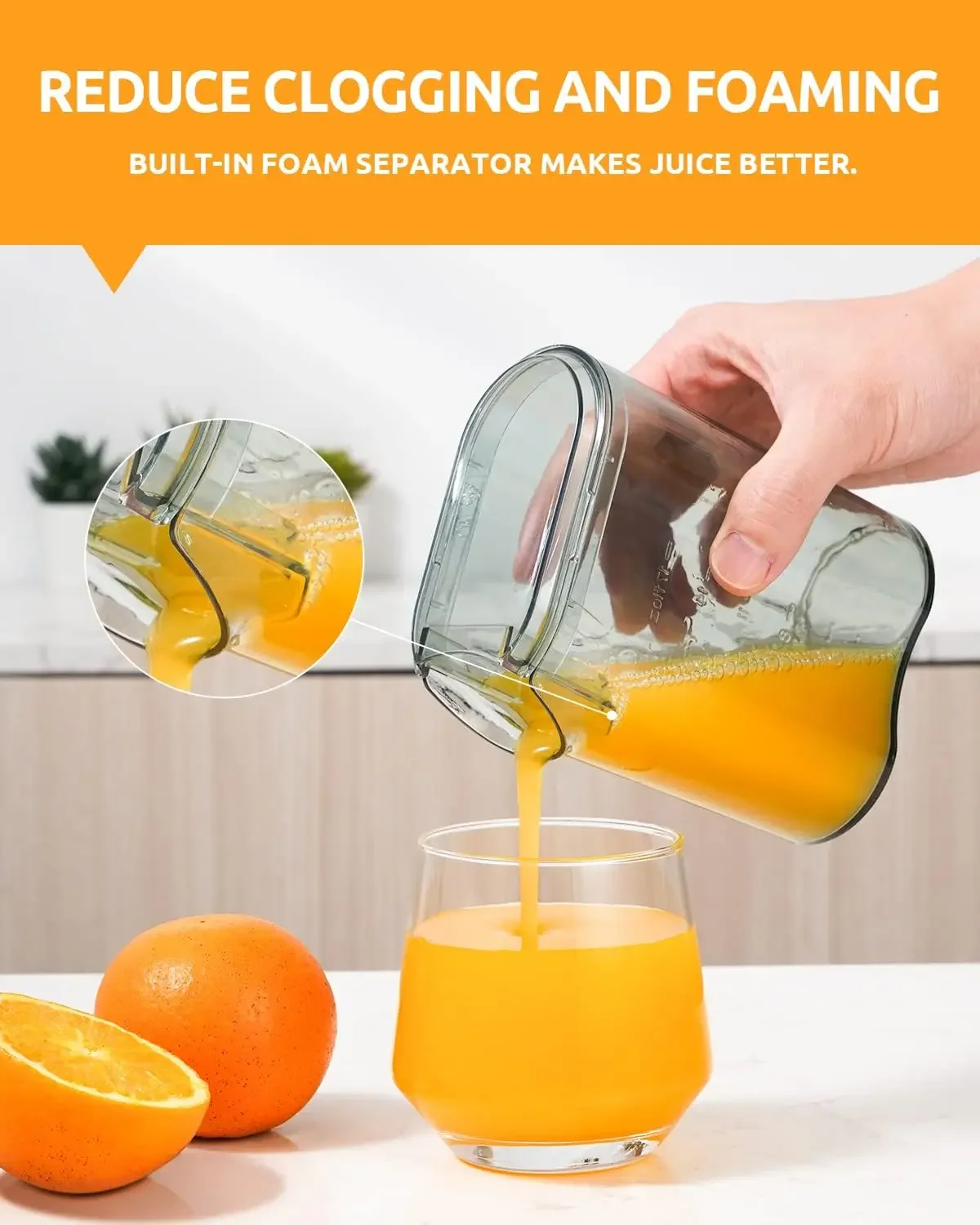 Juicer with 800W Motor, GDOR Juicer Machine with 3” Feed Chute, Dual Speeds Juice Maker for Fruits and Veggies, Anti-Drip 5