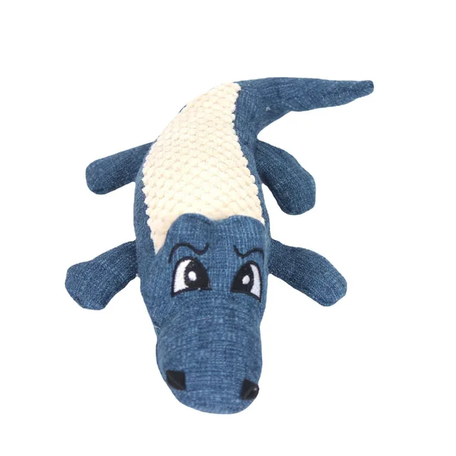 Pet Chew Toys Interactive Cartoon Animal Plush Alligator Shape Dog Sound Toy Gnawing Grinding Teeth Training Supplies 6
