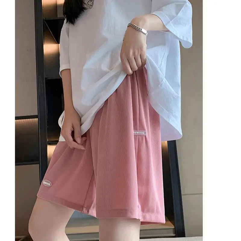 3 Colors Summer Plus Size High Waist Pants for Pregnant Women Maternity Wide Leg Loose Shorts Ladies Pregnancy Capris