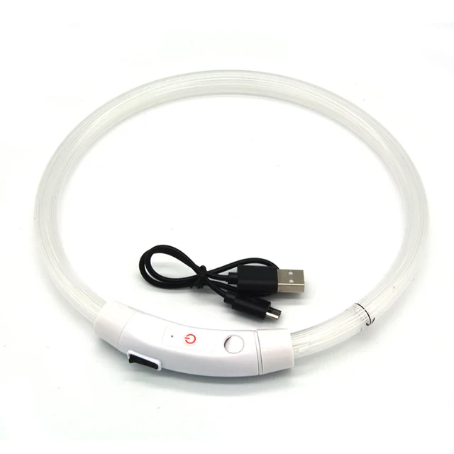 USB Rechargeable LED Fiber Optic Collar for Pets Luminous Anti-Lost Dog Accessory Outdoor Light Collar 6