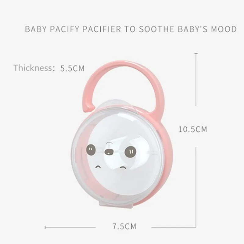 Plastic Pacifier Box Portable Baby Pacifier Nipple Kid Travel Case Cartoon Panda Expression Nipple Storage Box Soother Container Holder Pacifier Box