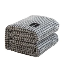 J Plaid for Beds Coral Fleece Blankets Gray Color Plaids Single/Queen/King Flannel Bedspreads Soft Warm Blankets for Bed 1