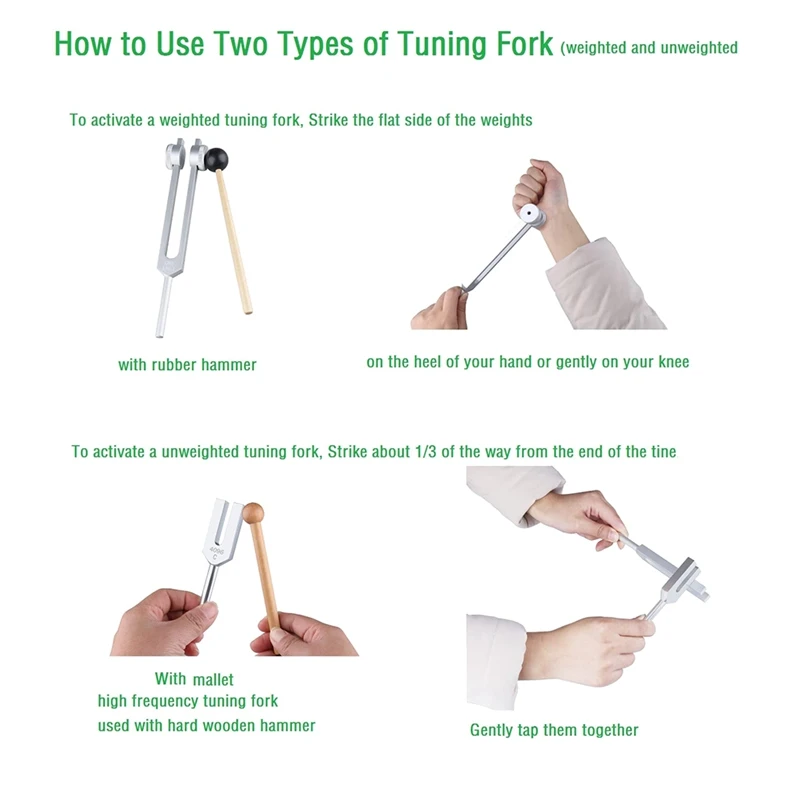 Tuning Fork Set(128Hz, OM 136.1Hz, MI 528Hz, 4096Hz) or (528C 528HZ ),For Healing Chakra,Sound Therapy,Reliever Stress 3