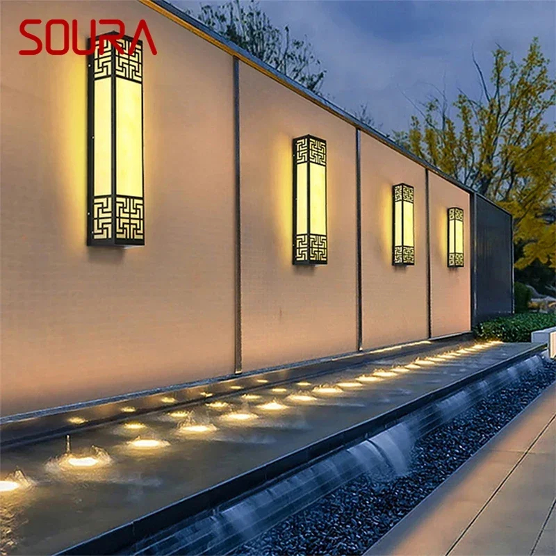 SOURA 현대식 LED 야외 벽 램프, 전기 심플 방수, 발코니 복도 안뜰 빌라 게이트 호텔