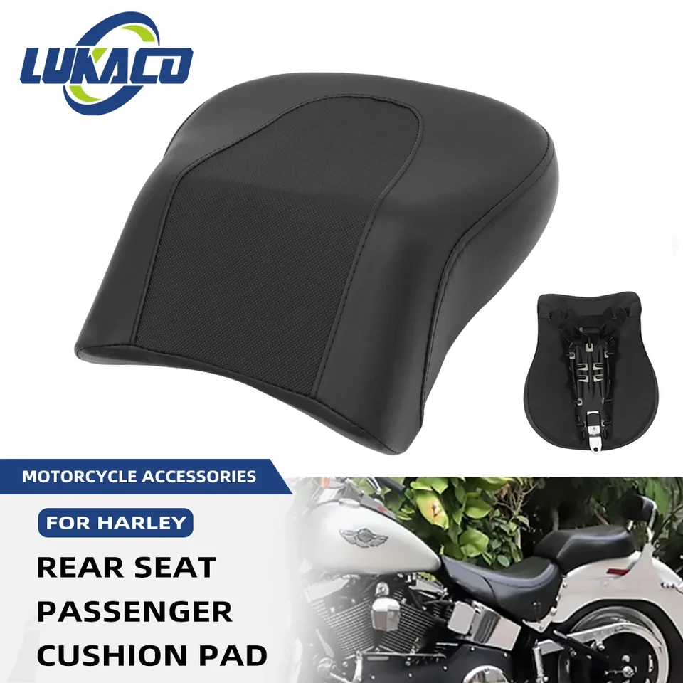 Motorcycle Black PU Leather Rear Passenger Seat Pillion Cushion