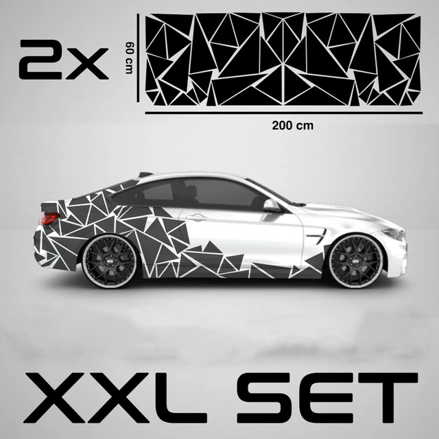 Hexagon Camouflage 3D Car-Wrapping - Blasenfrei | Design Auto-Folie 