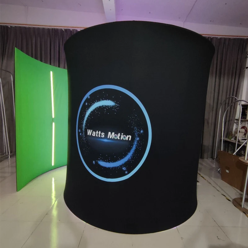 Led 조명이 있는 360 인클로저 배경 텐트 360 사진 부스 기계 파티 이벤트를 위한 나선형 인클로저 스탠드