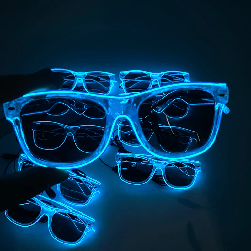 LED sunglasses frame with EL wire detail