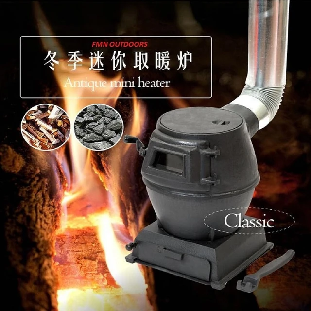 Outdoor Wood & Coal Burning Cast Iron Stove,Tent Stove for Heating Camping  Cooking