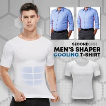 Men's Shaper Cooling T-Shirt Compression Shapewear Body Shaper Chest Binder Shirt Slimming Waist Tummy Trimmer  Shapers Body Top