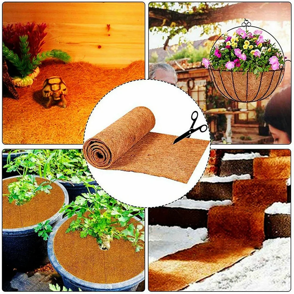 Coconut Palm Mat for Hanging Baskets Vases Terrariums Cuttable Floor Mat Natural Coco Liner Sheet 20/25x100cm
