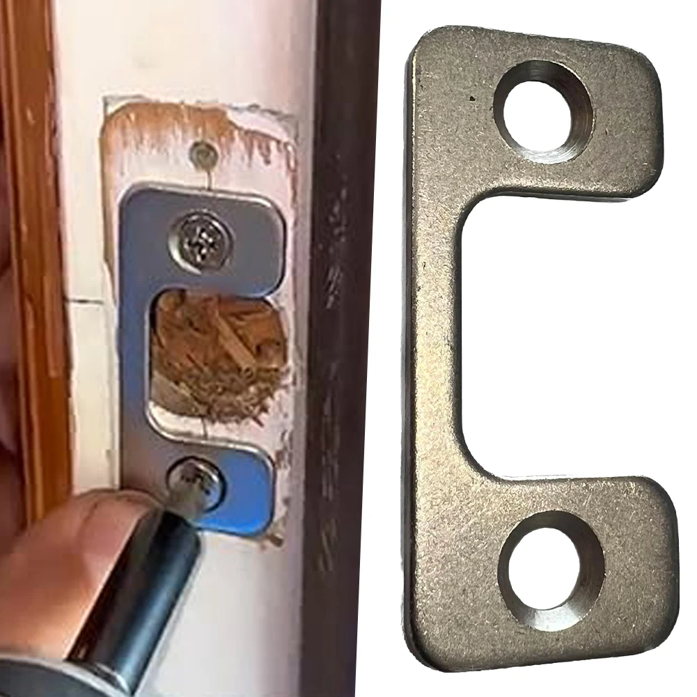 Adjustable Strike Plate for Exterior Doors Large Hole Smooth Door Hole Cover Plate Smooth Lock Every Time Door Lock Replacement