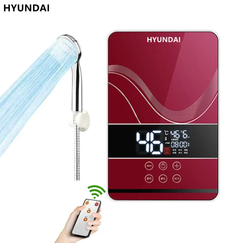 Electric Water Heater Electric Shower Quick Heating DC Machine Household Kitchen Bathroom Unlimited Hot Water Remote Control hyundai electric water heater instantaneous rapid heating household bathroom shower small bath machine kitchen water heater