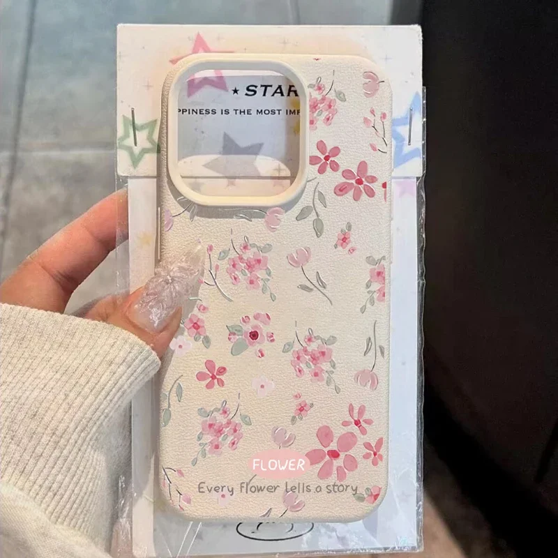 Pink Flower Pattern Soft Phone Case Cover