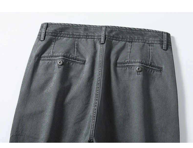 100% Baumwolle Gerade Casual Hosen Herbst Neue Mode Lose Komfortable Verdickte Business Hosen Männliche Einfarbig Klassische Hosen – Detail 26