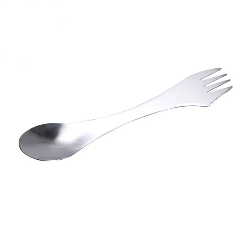 Titanium 3 in 1 Fork Spoon Spork Cut Set Outdoor Dual-purpose Camping Cutlery