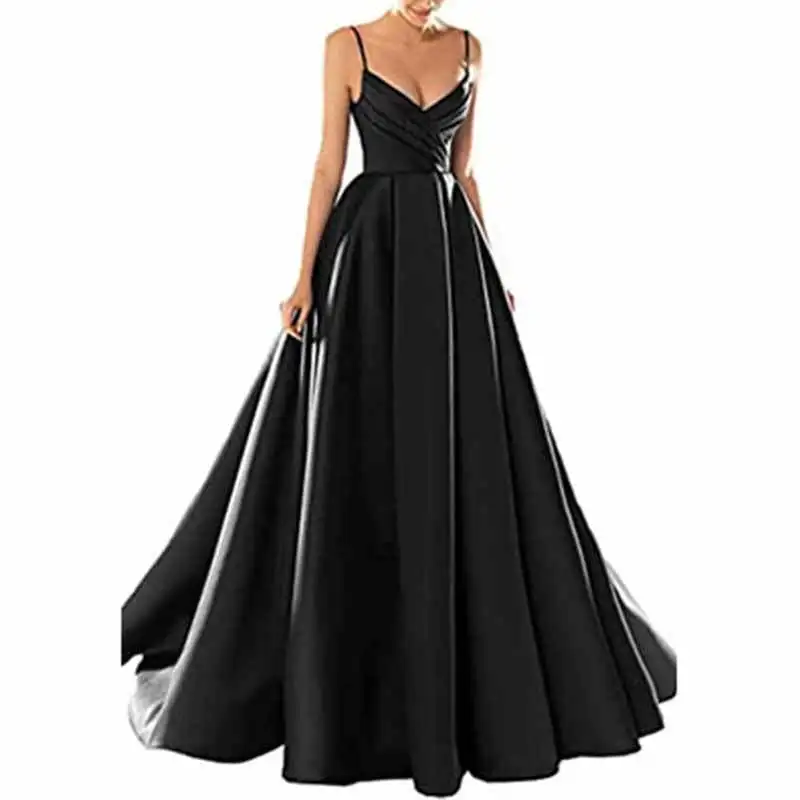 

Foreign Trade Fashion Halter Flash Banquet Event Atmosphere Thin Long Swing Dress Evening Gown 원피스