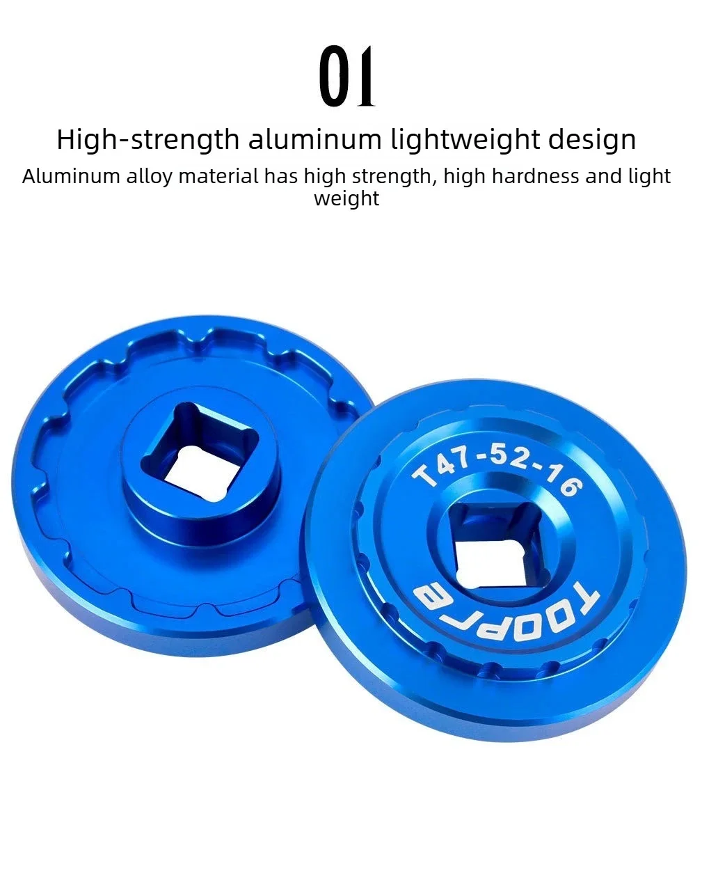 TOOPRE Aluminiumlegierung BB Tretlager Entfernungshülse Werkzeug T45/T47 Tretlager CNC Präzision eloxiert blau Anti-Rutsch-Zähne – Detail 3