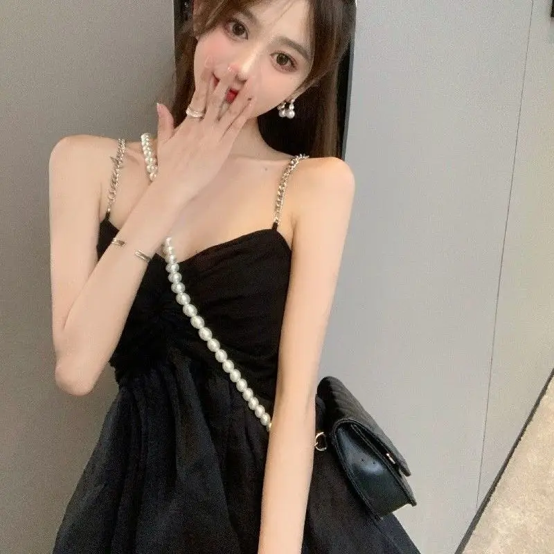 

French Design Sense Niche Sweet First Love Dress, Summer New Open Back Tie Dyed High