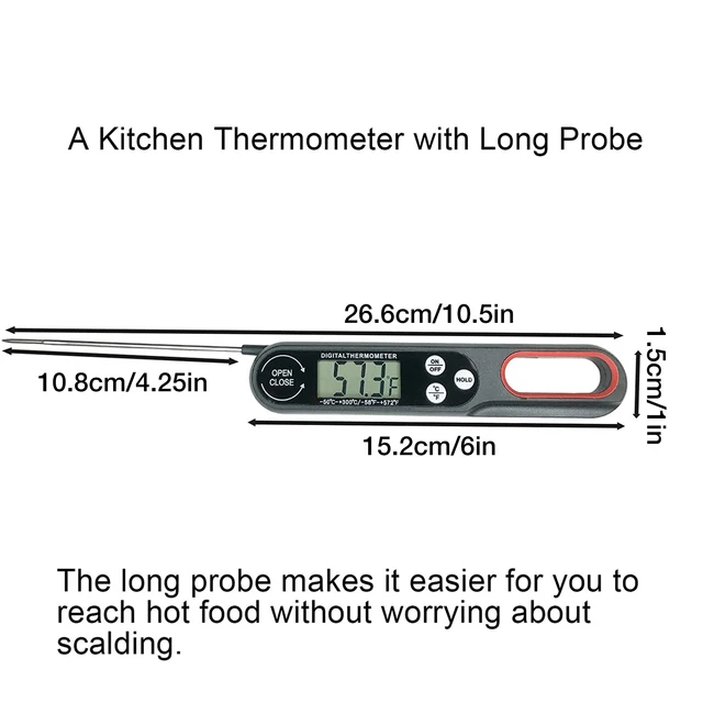 Digitális Húshőmérő Pontos Élelmiszer -Hőmérő Konyhai Főzési Hőmérő Cukorka Grillezés Bbq - Image 6