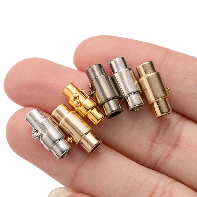 5/10 Stück 3/4/5/6/8 mm starke magnetische Verschlüsse mit Verriegelung für DIY Lederband Endkappe Armband Halskette Anschlüsse Schmuckherstellung – Detail 5